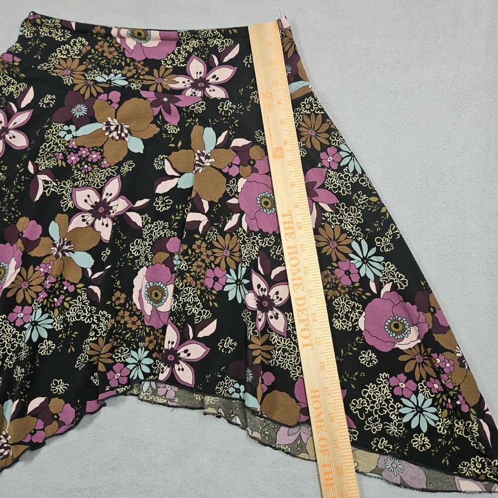 Y2K Star City Floral Skirt Small Fairy Handkerchief Hem Boho Mini Whimsigoth - Picture 9 of 11